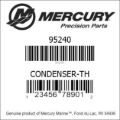 Bar codes for Mercury Marine part number 95240