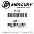 Bar codes for Mercury Marine part number 95259