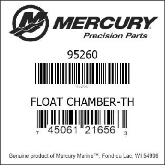 Bar codes for Mercury Marine part number 95260