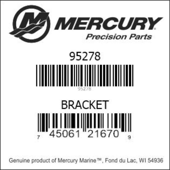 Bar codes for Mercury Marine part number 95278