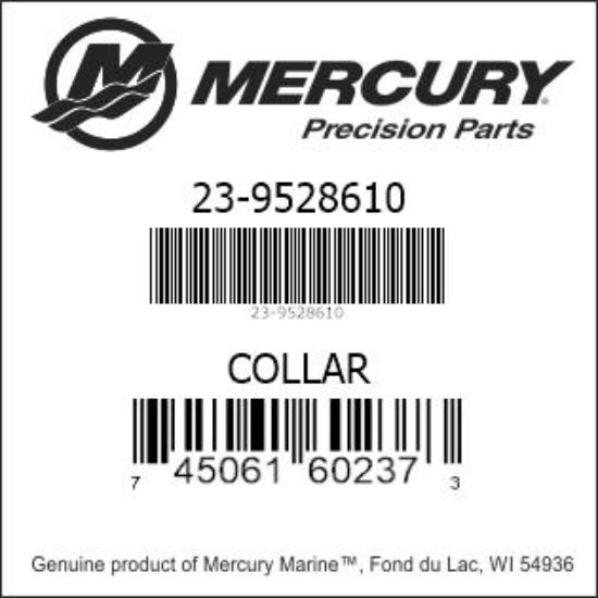 Bar codes for Mercury Marine part number 23-9528610