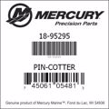 Bar codes for Mercury Marine part number 18-95295