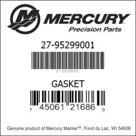 Bar codes for Mercury Marine part number 27-95299001