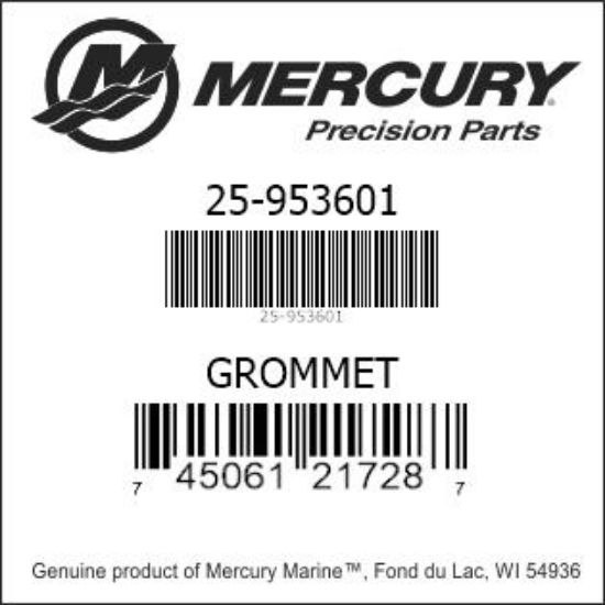 Bar codes for Mercury Marine part number 25-953601