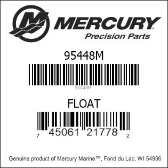 Bar codes for Mercury Marine part number 95448M