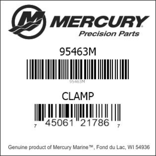 Bar codes for Mercury Marine part number 95463M