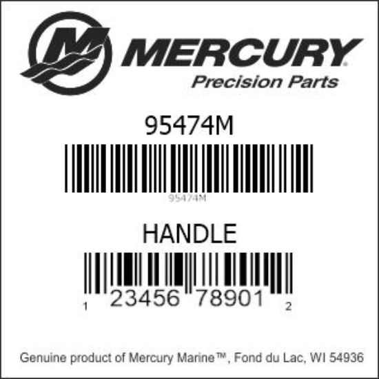 Bar codes for Mercury Marine part number 95474M
