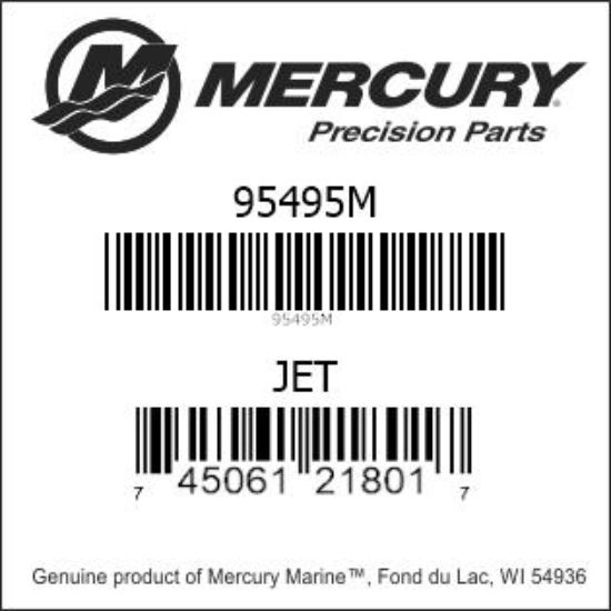 Bar codes for Mercury Marine part number 95495M
