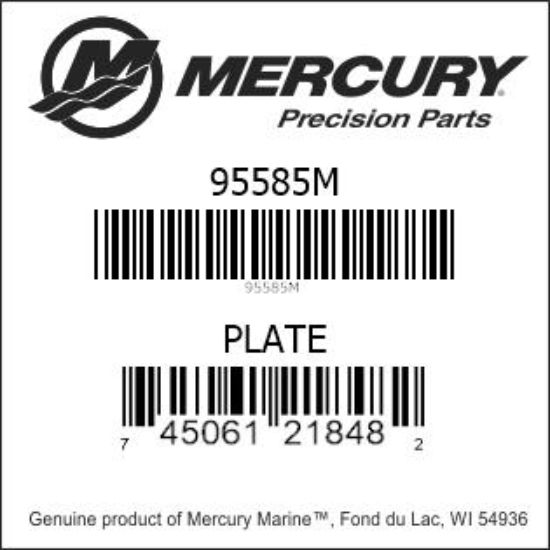 Bar codes for Mercury Marine part number 95585M