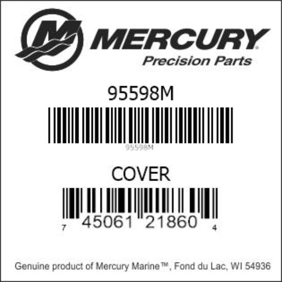 Bar codes for Mercury Marine part number 95598M