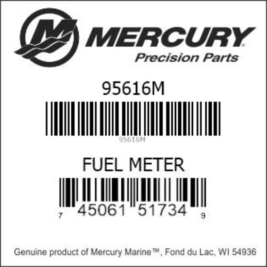 Bar codes for Mercury Marine part number 95616M