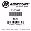 Bar codes for Mercury Marine part number 91-95639