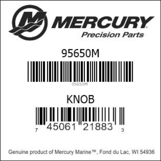 Bar codes for Mercury Marine part number 95650M