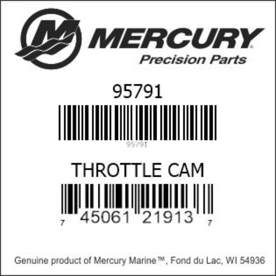 Bar codes for Mercury Marine part number 95791