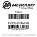 Bar codes for Mercury Marine part number 95946