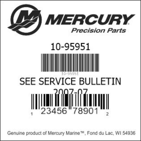 Bar codes for Mercury Marine part number 10-95951