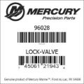 Bar codes for Mercury Marine part number 96028