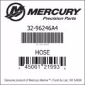 Bar codes for Mercury Marine part number 32-96246A4