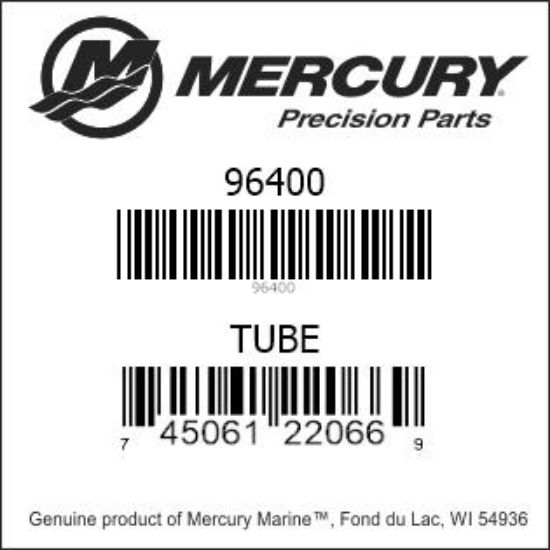 Bar codes for Mercury Marine part number 96400