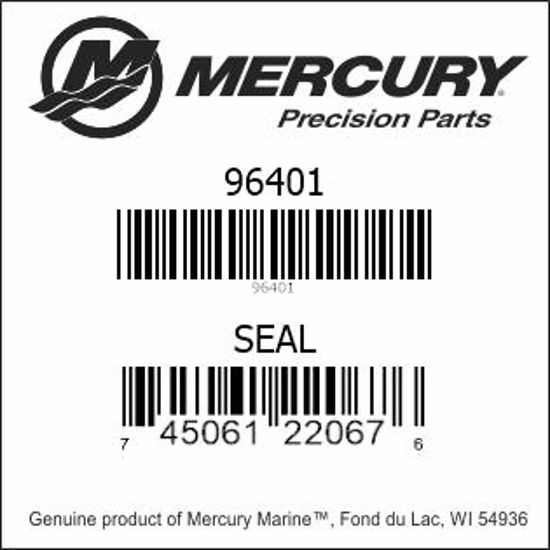 Bar codes for Mercury Marine part number 96401