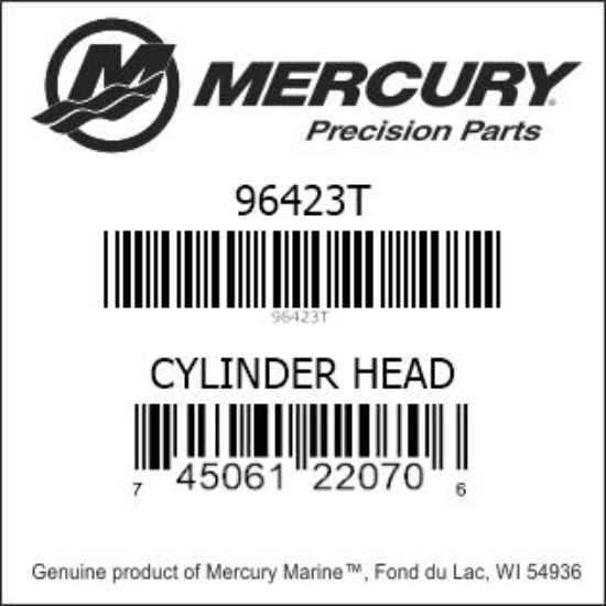 Bar codes for Mercury Marine part number 96423T