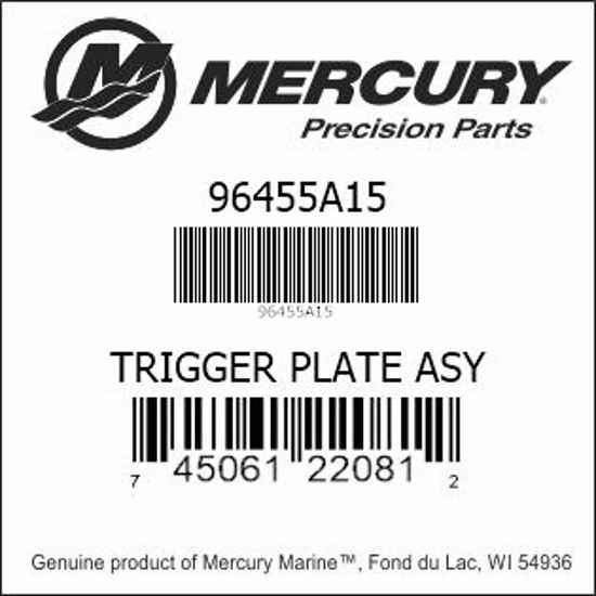 Bar codes for Mercury Marine part number 96455A15