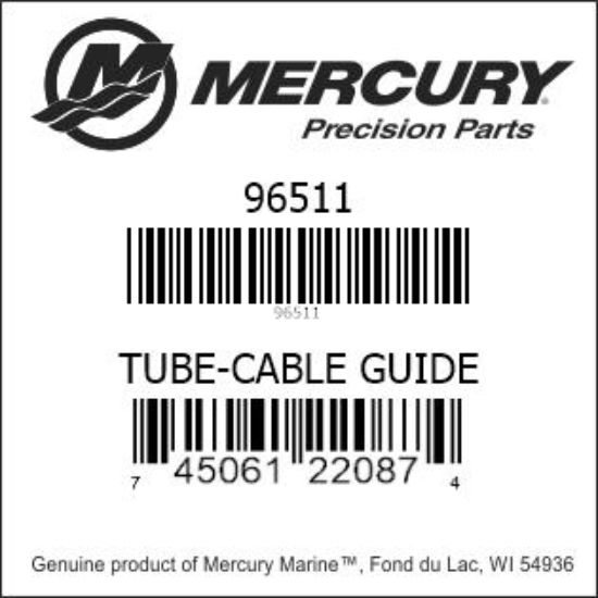 Bar codes for Mercury Marine part number 96511