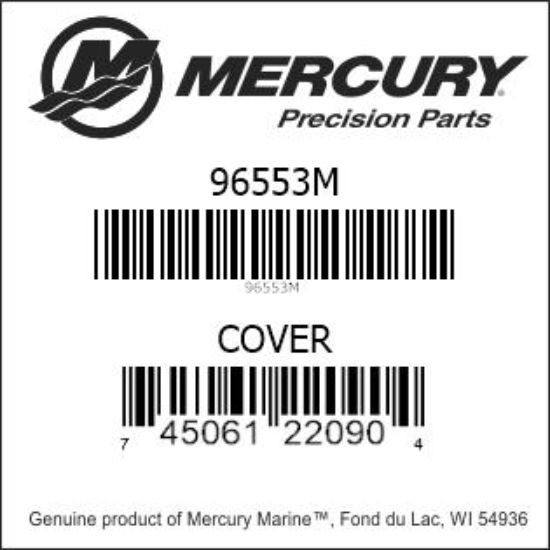 Bar codes for Mercury Marine part number 96553M