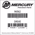 Bar codes for Mercury Marine part number 96562