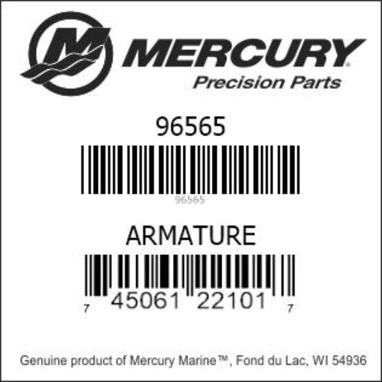 Bar codes for Mercury Marine part number 96565