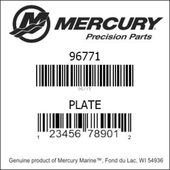 Bar codes for Mercury Marine part number 96771