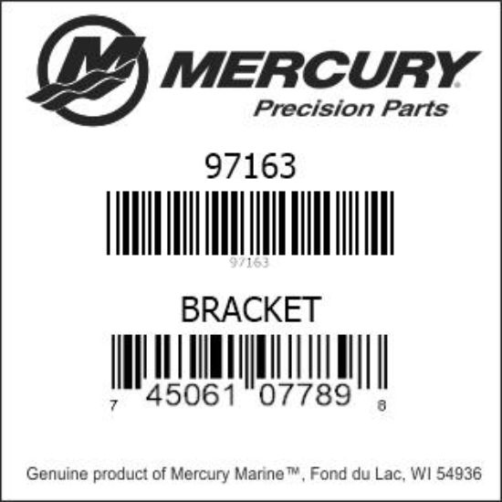 Bar codes for Mercury Marine part number 97163