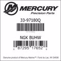 Bar codes for Mercury Marine part number 33-97180Q