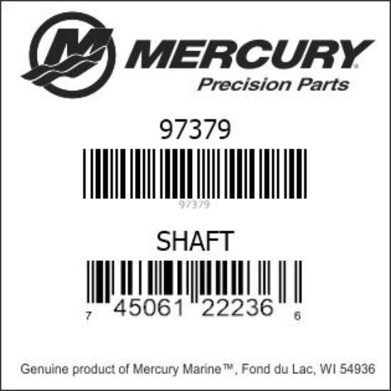 Bar codes for Mercury Marine part number 97379
