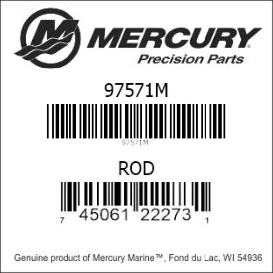 Bar codes for Mercury Marine part number 97571M