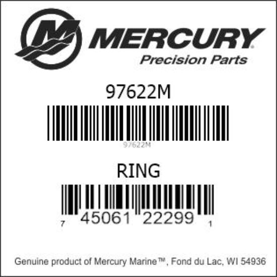 Bar codes for Mercury Marine part number 97622M