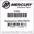 Bar codes for Mercury Marine part number 97661