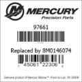 Bar codes for Mercury Marine part number 97661