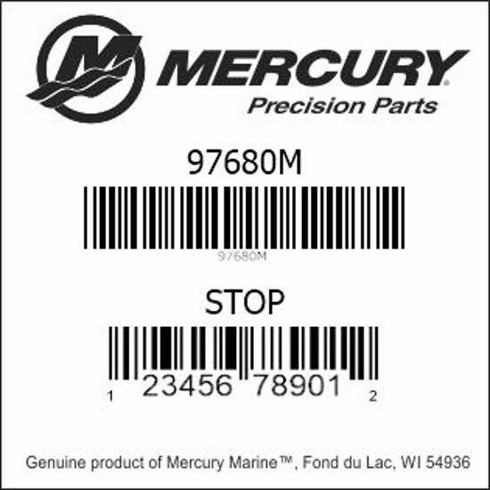 Bar codes for Mercury Marine part number 97680M
