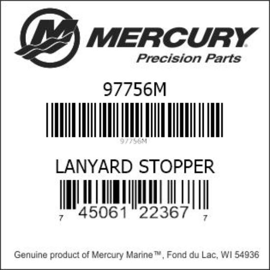 Bar codes for Mercury Marine part number 97756M