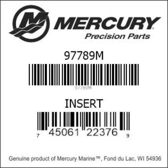 Bar codes for Mercury Marine part number 97789M