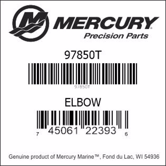 Bar codes for Mercury Marine part number 97850T