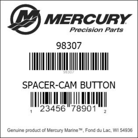 Bar codes for Mercury Marine part number 98307