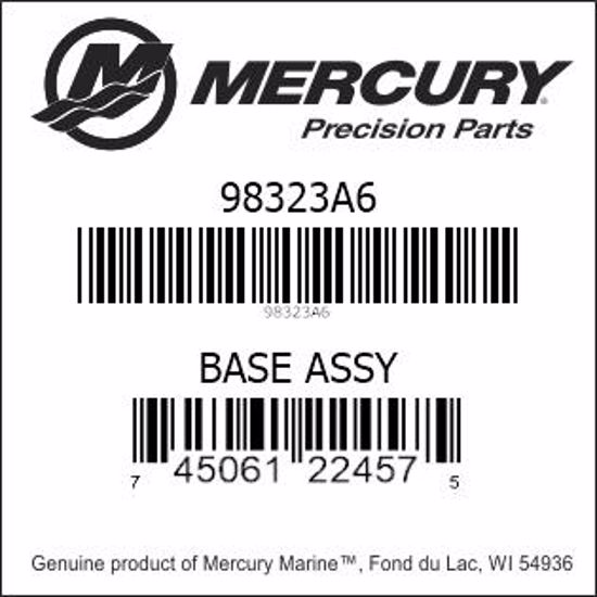Bar codes for Mercury Marine part number 98323A6