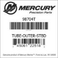 Bar codes for Mercury Marine part number 98704T