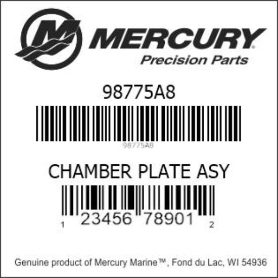 Bar codes for Mercury Marine part number 98775A8