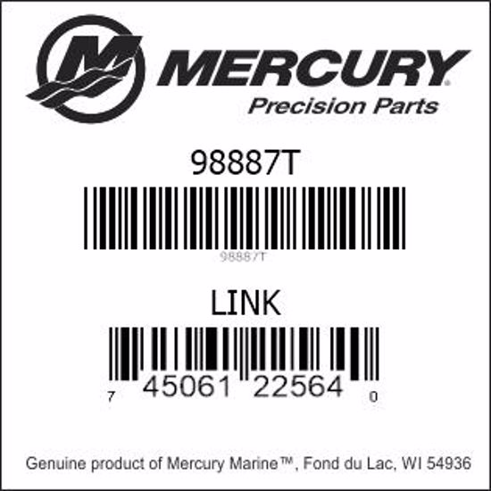 Bar codes for Mercury Marine part number 98887T
