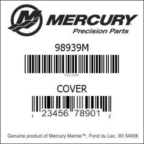 Bar codes for Mercury Marine part number 98939M