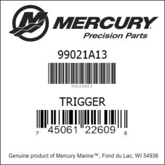 Bar codes for Mercury Marine part number 99021A13