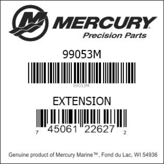 Bar codes for Mercury Marine part number 99053M